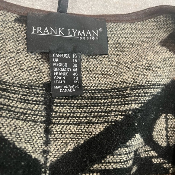 [US16]Frank Lyman Design Brown and Cream Patterned Cardigan Open Jacket NWOT - Picture 3 of 6
